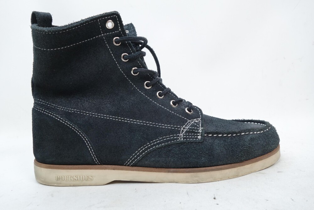 Sebago Boots Mens Size 10.5 Blue Suede Docksides Chukka Moc Toe Lace Up 20673